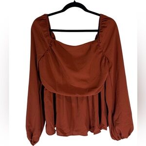 Rust Long Sleeve Women's Top